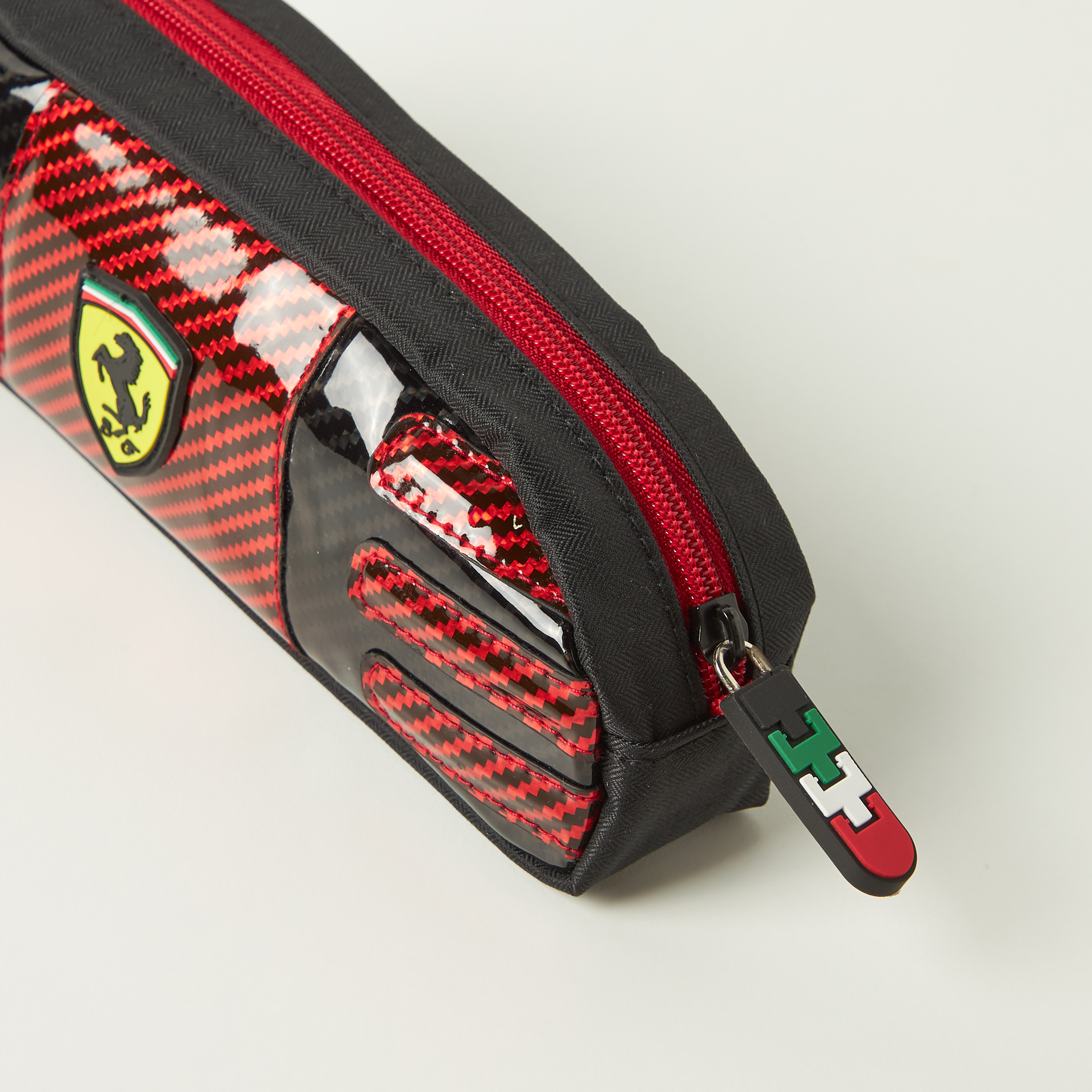Ferrari Panelled Pencil Case with Zip Closure-school-stationery-pencilcases-image-3