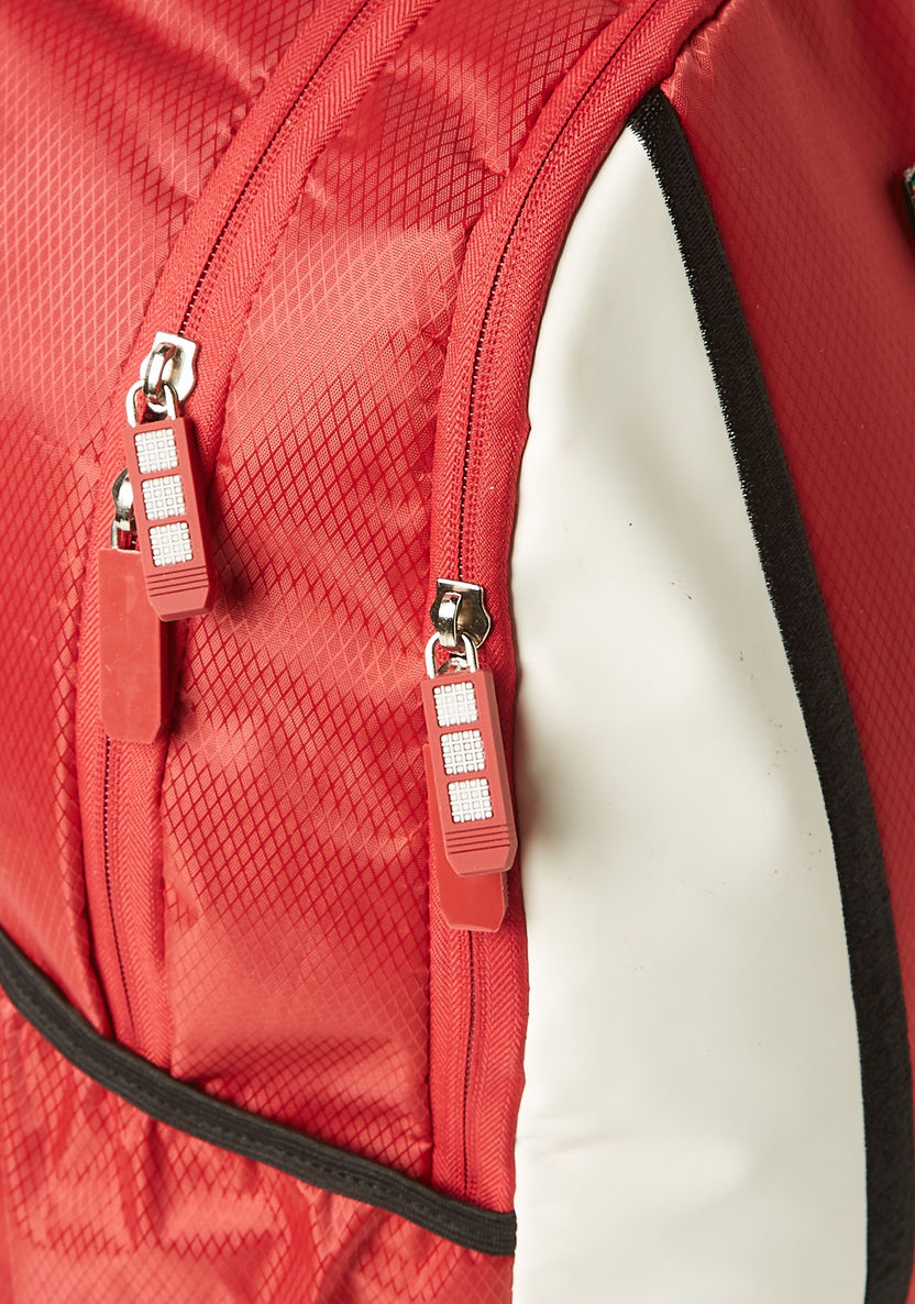 Ferrari Logo Applique Backpack with Adjustable Shoulder Straps - 18 inches-Backpacks-image-3