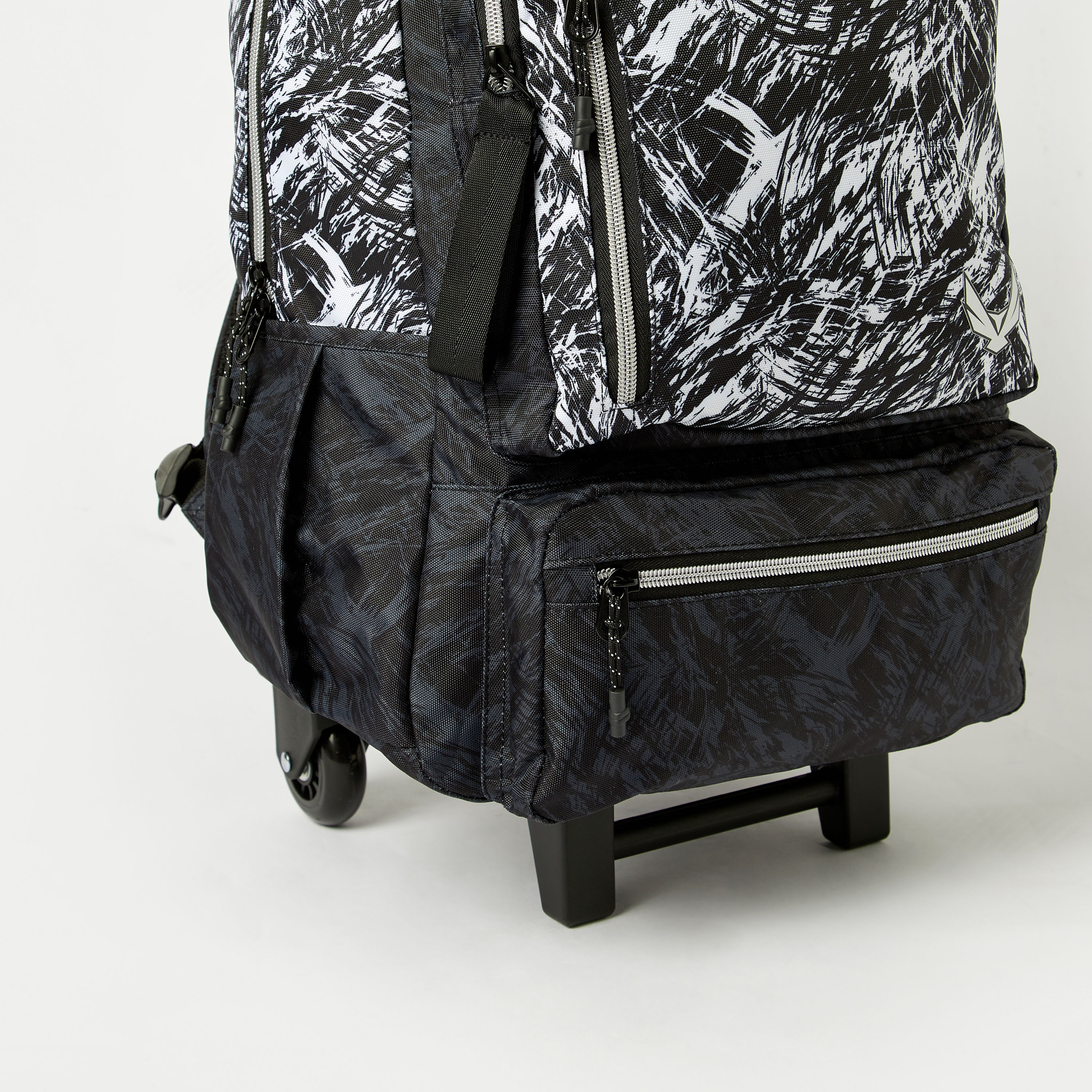 Juniors Abstract Print Trolley Backpack with Wheels and Retractable Handle - 18 inches-school-bagsandbackpacks-trolleybags-image-3