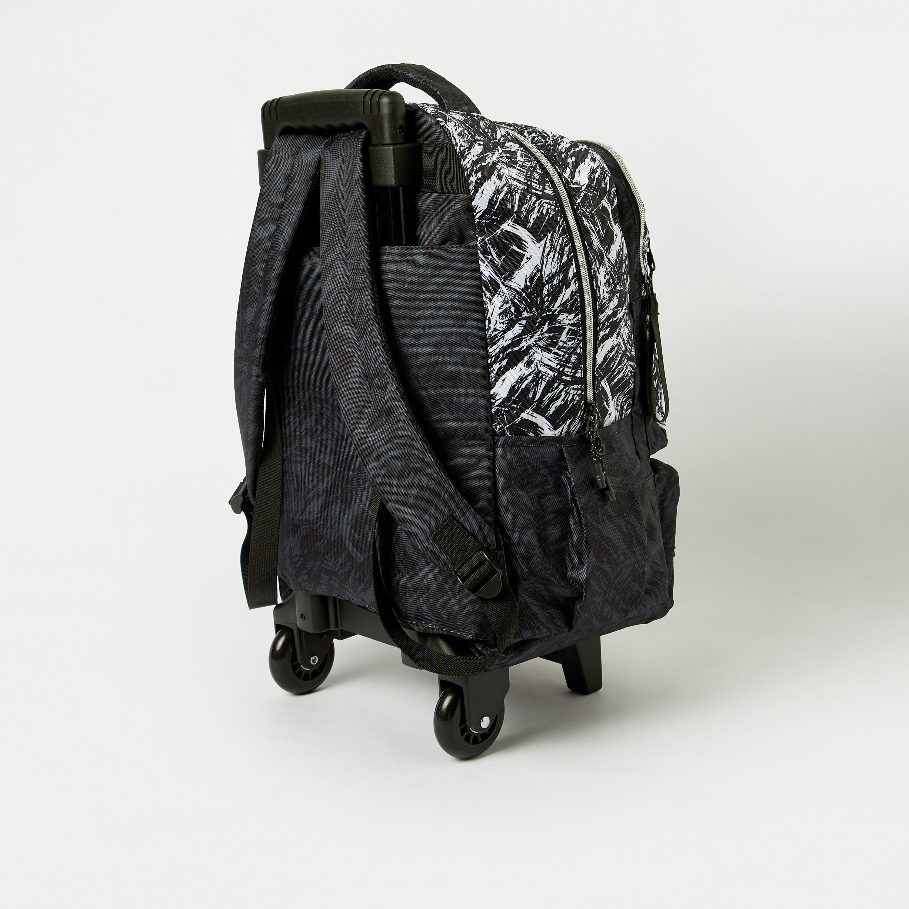 Juniors Abstract Print Trolley Backpack with Wheels and Retractable Handle - 18 inches-school-bagsandbackpacks-trolleybags-image-4