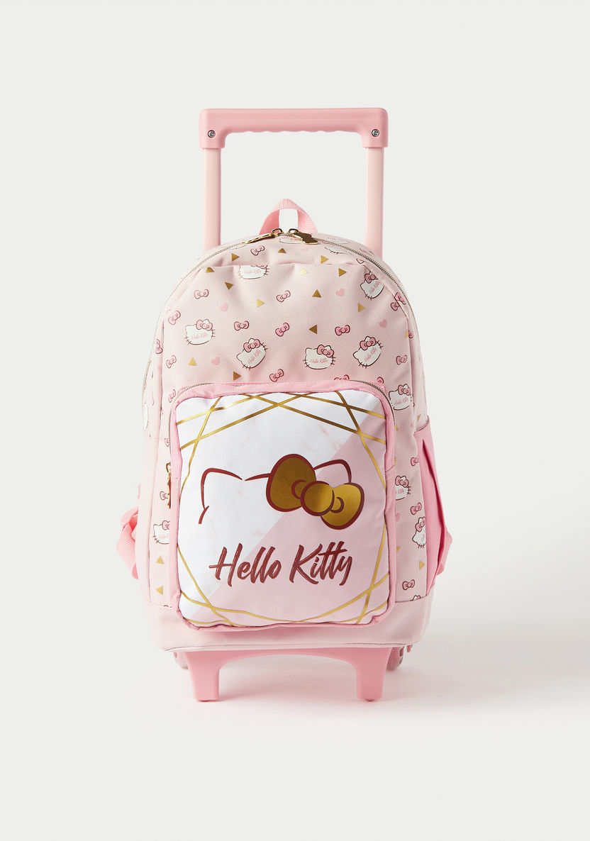 Hello Kitty All-Over Print Trolley Backpack with Adjustable Straps - 15 inches-Trolleys-image-0