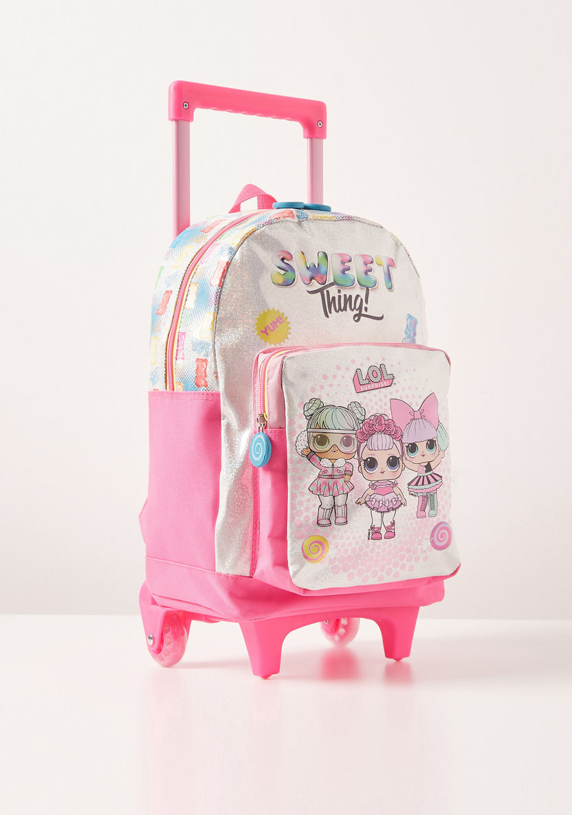 L.O.L. Surprise! Print Trolley Backpack with Retractable Handle - 15 inches-Trolleys-image-2