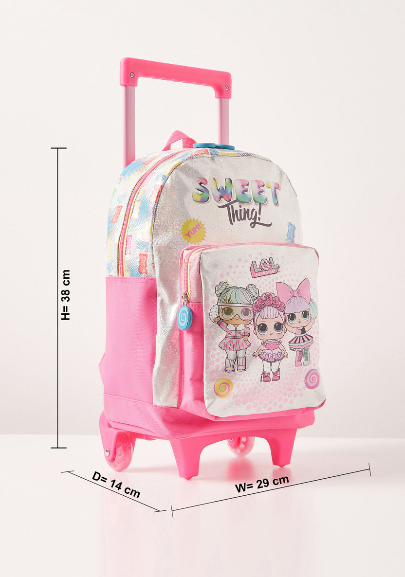 L.O.L. Surprise! Print Trolley Backpack with Retractable Handle - 15 inches-Trolleys-image-1