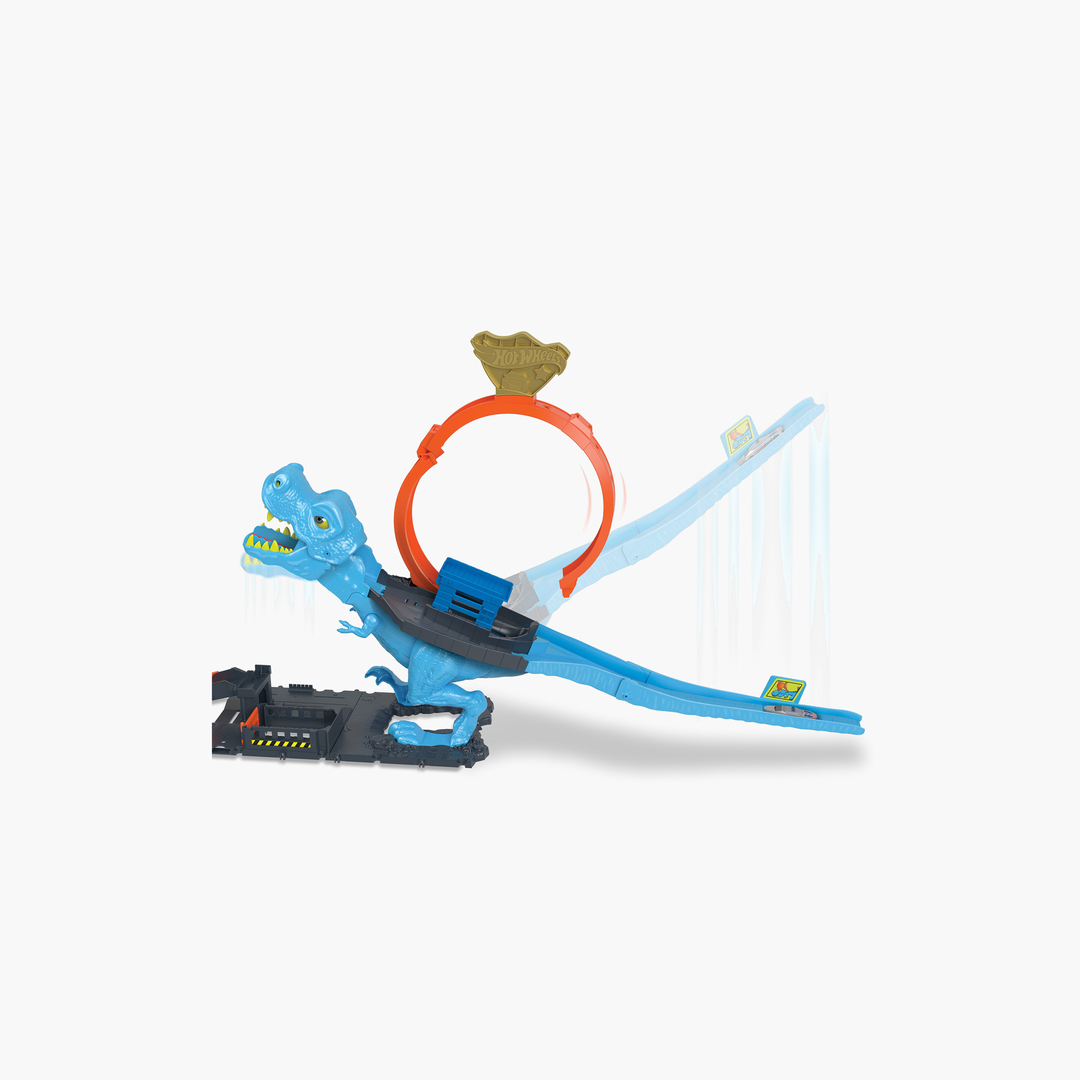 مجموعة مسار مدينة هوت ويلز مع سيارة للسباق عبر حلقة عملاقة لهزيمة ديناصور ضخم من هوت ويلز-toys-playvehicles-vehicleplaysets-image-4