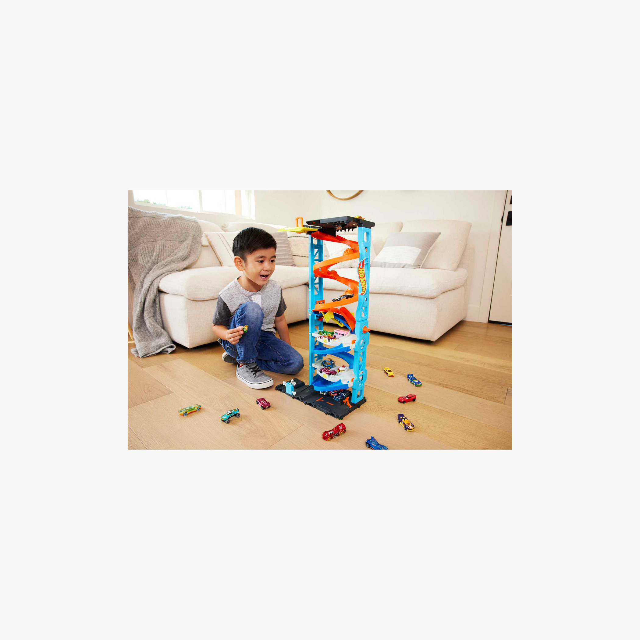 Hot Wheels City Toy Car Track Set, Transforming Race Tower, 1:64 Scale, Single to Dual-Mode Racing-toys-playvehicles-vehicleplaysets-image-2