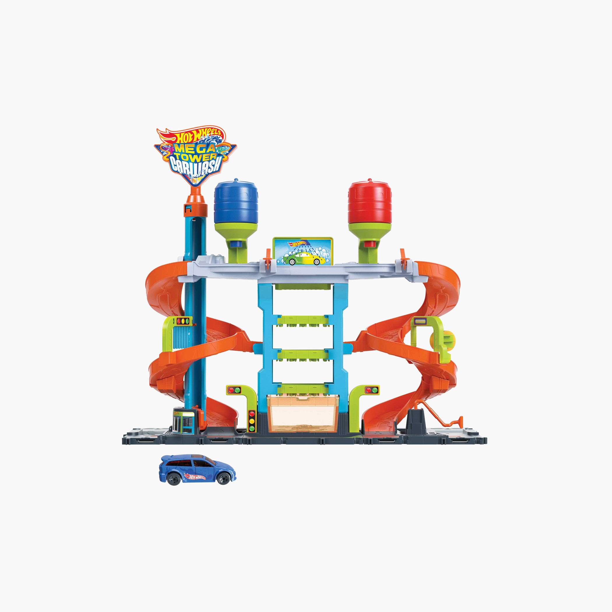 Hot Wheels City Mega Car Wash, 1 Color Shifters Car, Hot & Ice Cold Water Tanks for Color-Changes-toys-playvehicles-vehicleplaysets-image-1