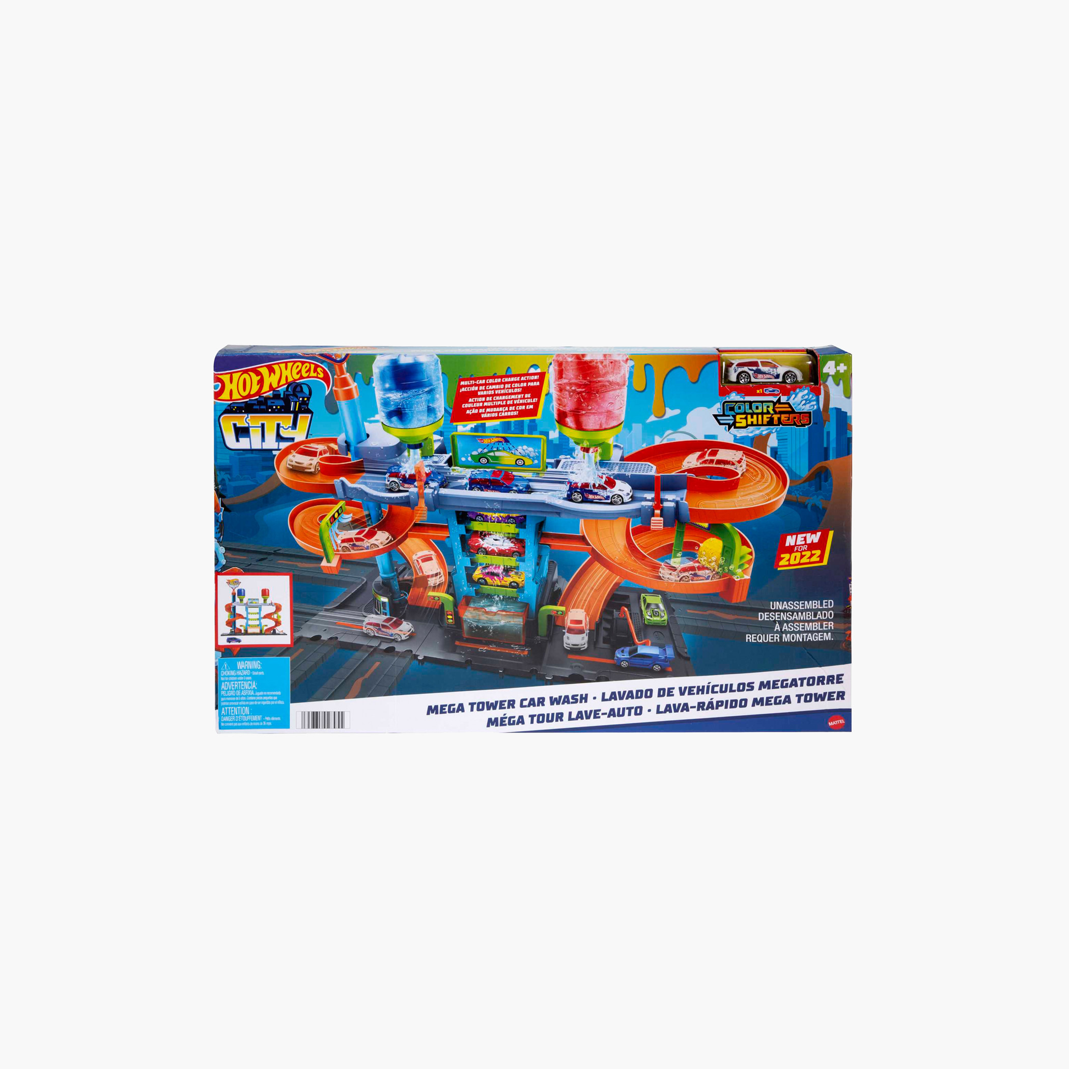 Hot Wheels City Mega Car Wash, 1 Color Shifters Car, Hot & Ice Cold Water Tanks for Color-Changes-toys-playvehicles-vehicleplaysets-image-4