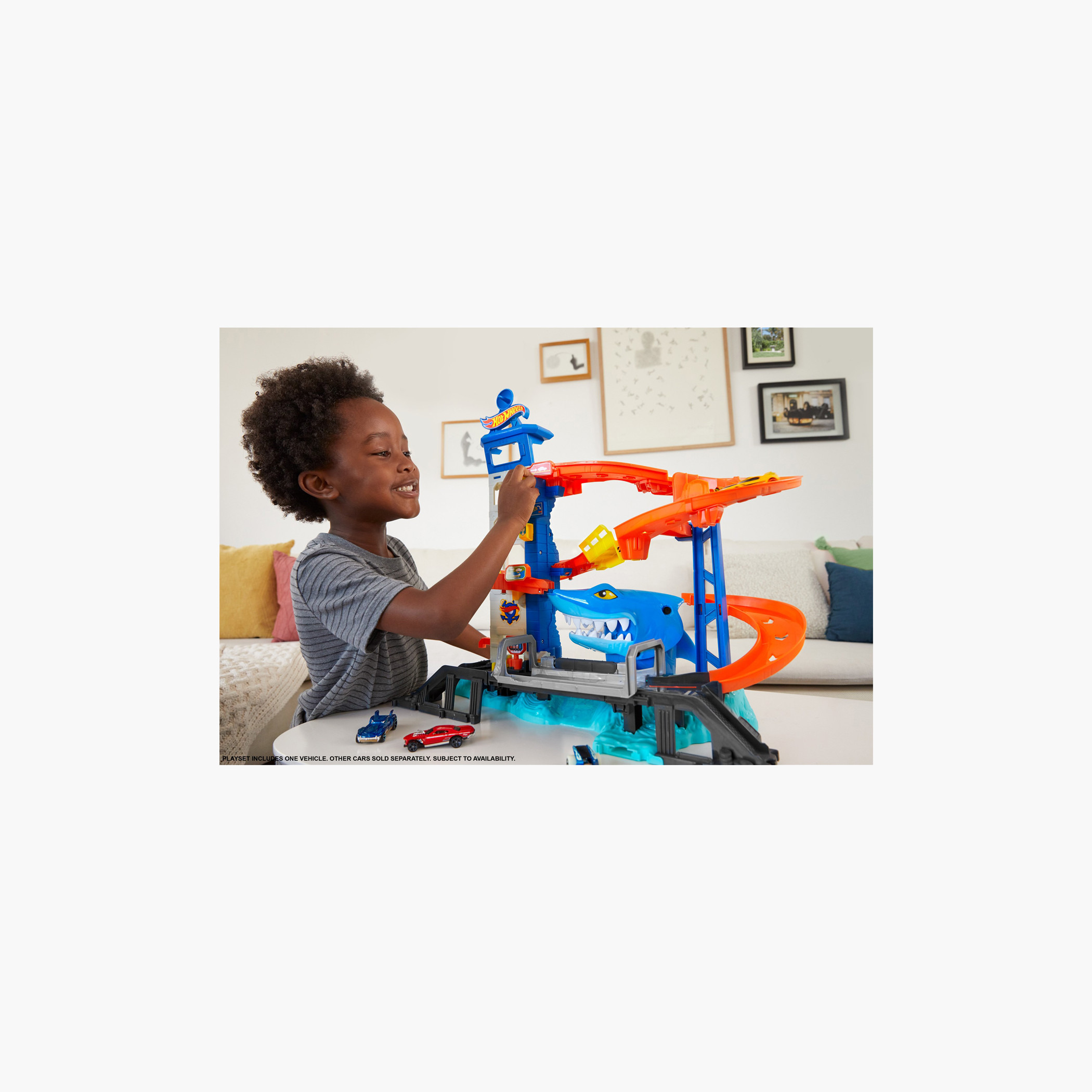 Hot Wheels Track Set and 1:64 Scale Toy Car, Multi-Level Playset with Shark Nemesis Challenge-toys-dollsandplaysets-dollhouses-image-2