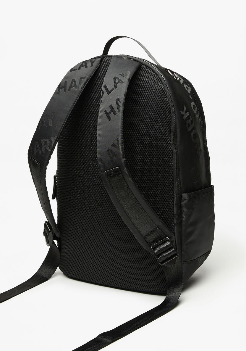 Missy Slogan Typographic Print Backpack with Adjustable Shoulder Straps-Women%27s Backpacks-image-1