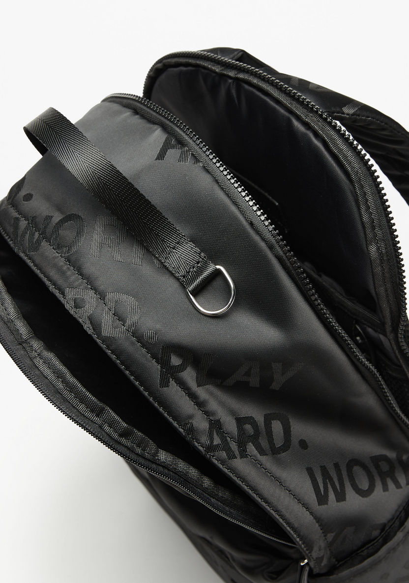 Missy Slogan Typographic Print Backpack with Adjustable Shoulder Straps-Women%27s Backpacks-image-3