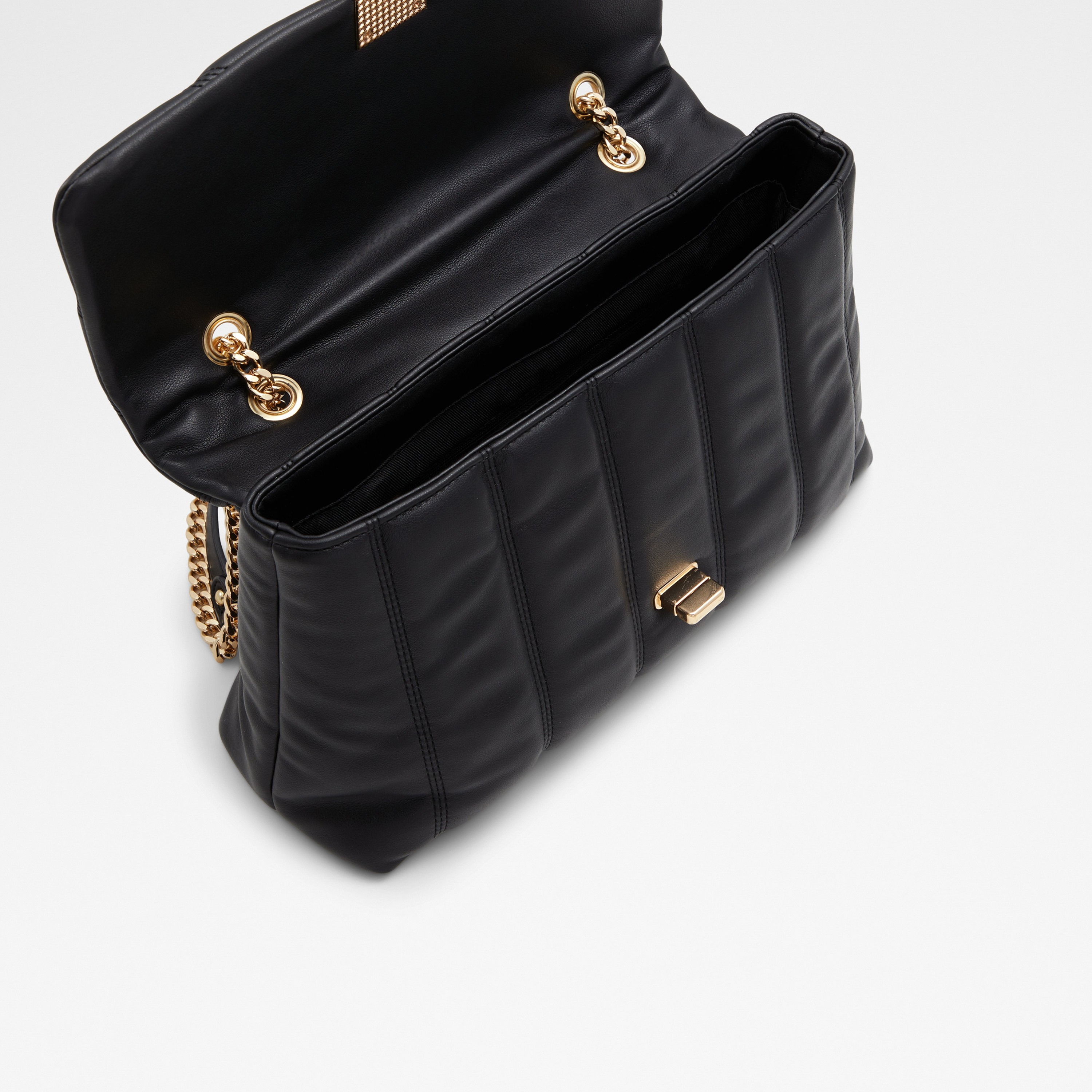 Aldo Celadan Quilted Crossbody Bag with Turn Lock Closure in Black-women-bagsandwallets-handbags-image-3