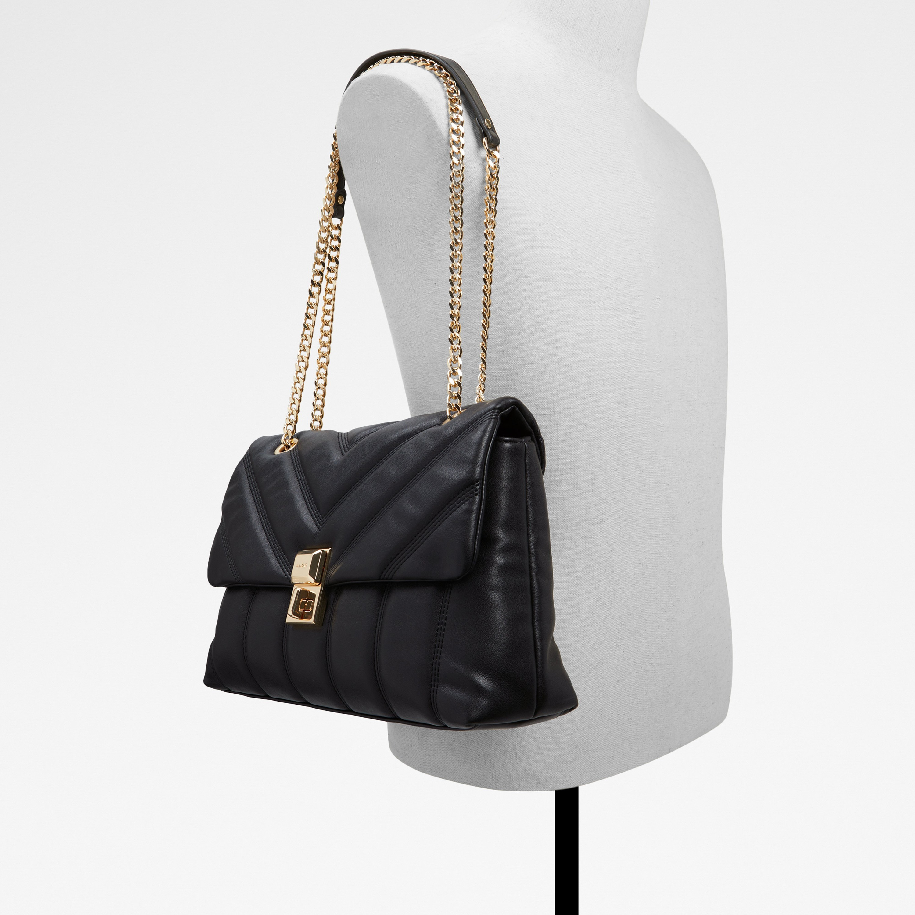 Aldo Celadan Quilted Crossbody Bag with Turn Lock Closure in Black-women-bagsandwallets-handbags-image-5