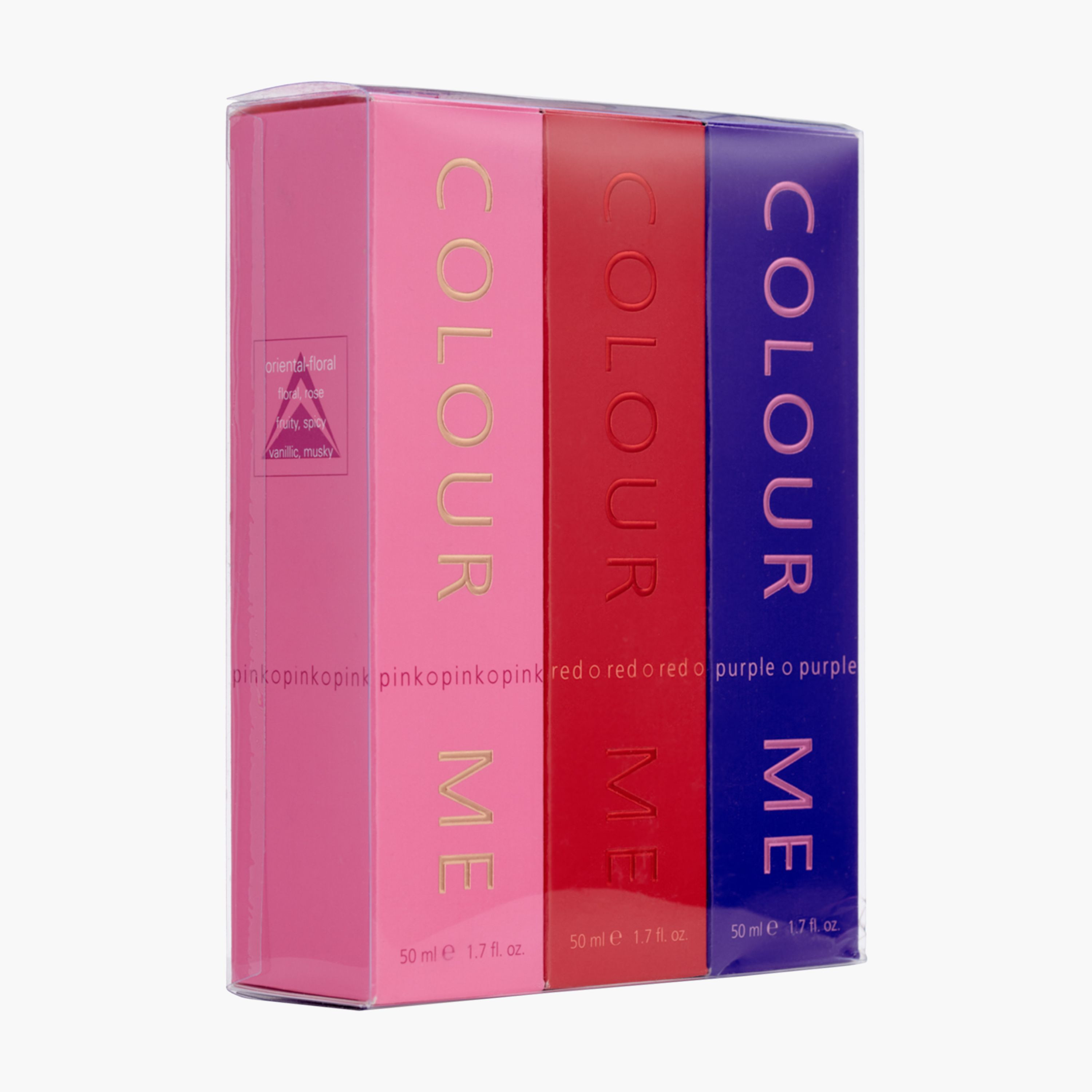COLOUR ME 3-Piece Pink Purple Dark Red Eau de Parfum Set for Women - 50 ml-beautyandpersonalcare-giftsets-image-1