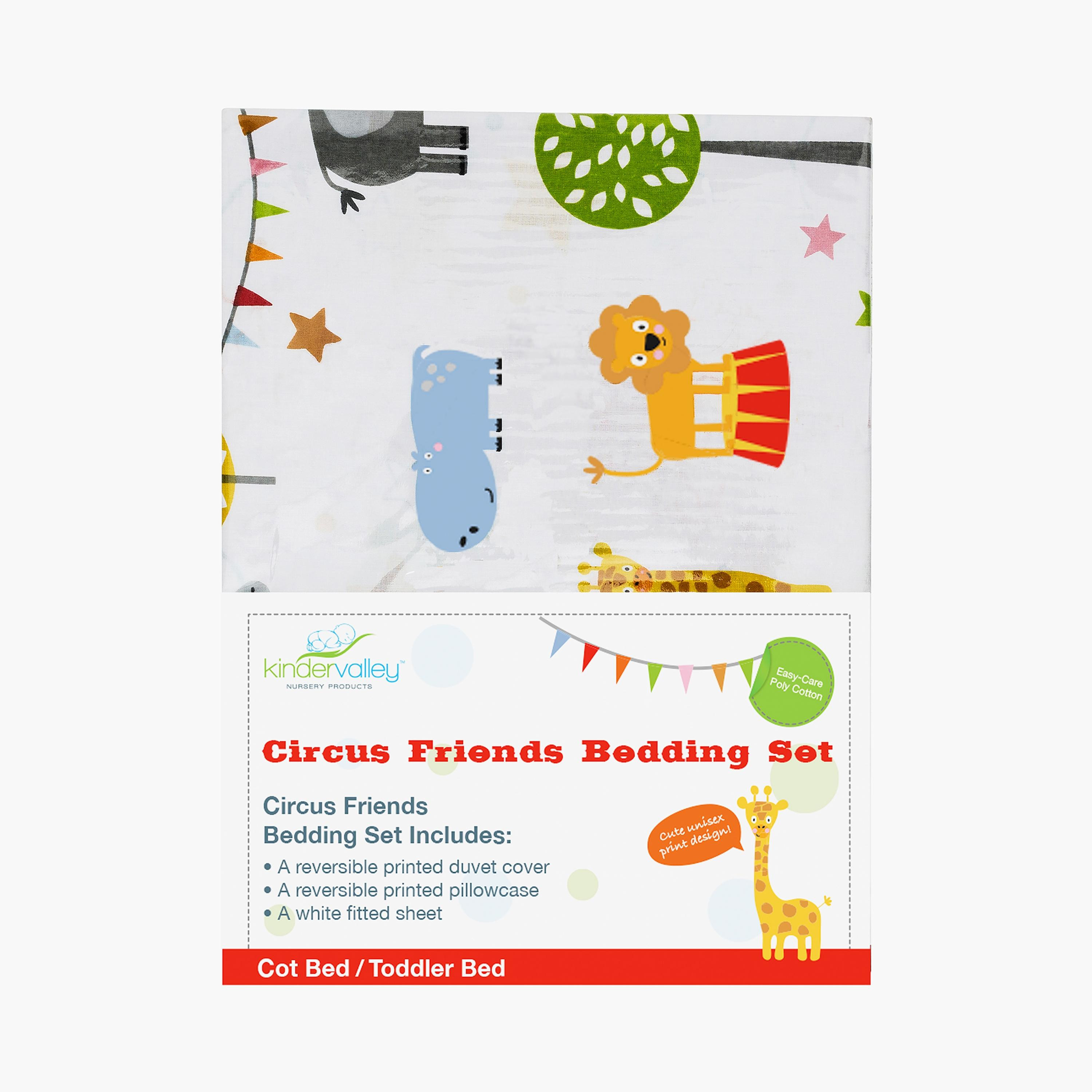 Kinder Valley Circus Friends Print 5-Piece Toddler Bedding Set with Filled Pillow-baby-nursery-babybedding-image-3