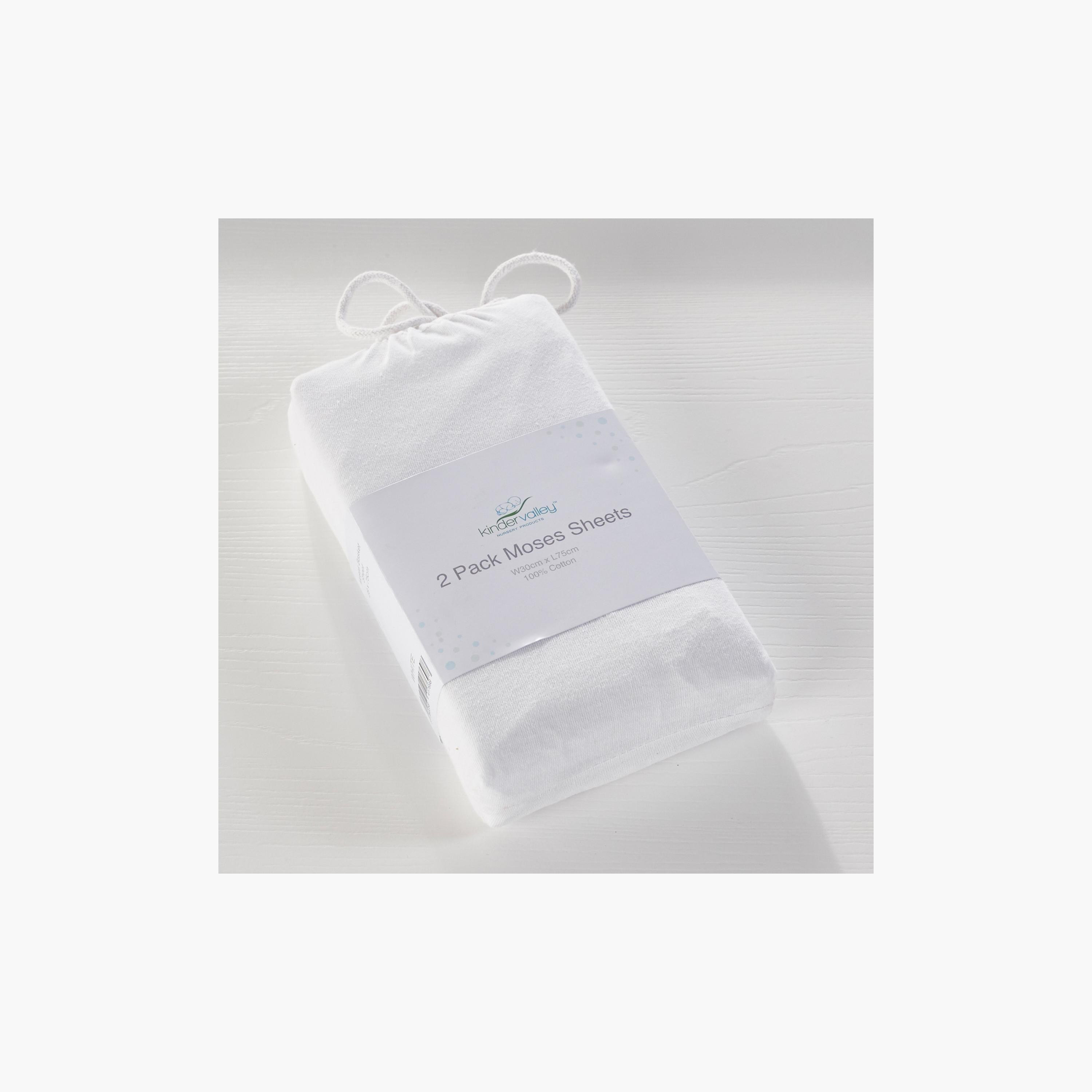 Kinder Valley 2-Piece Solid Moses Fitted Sheet Set - 30x75 cm-baby-nursery-toddlerbedding-image-2