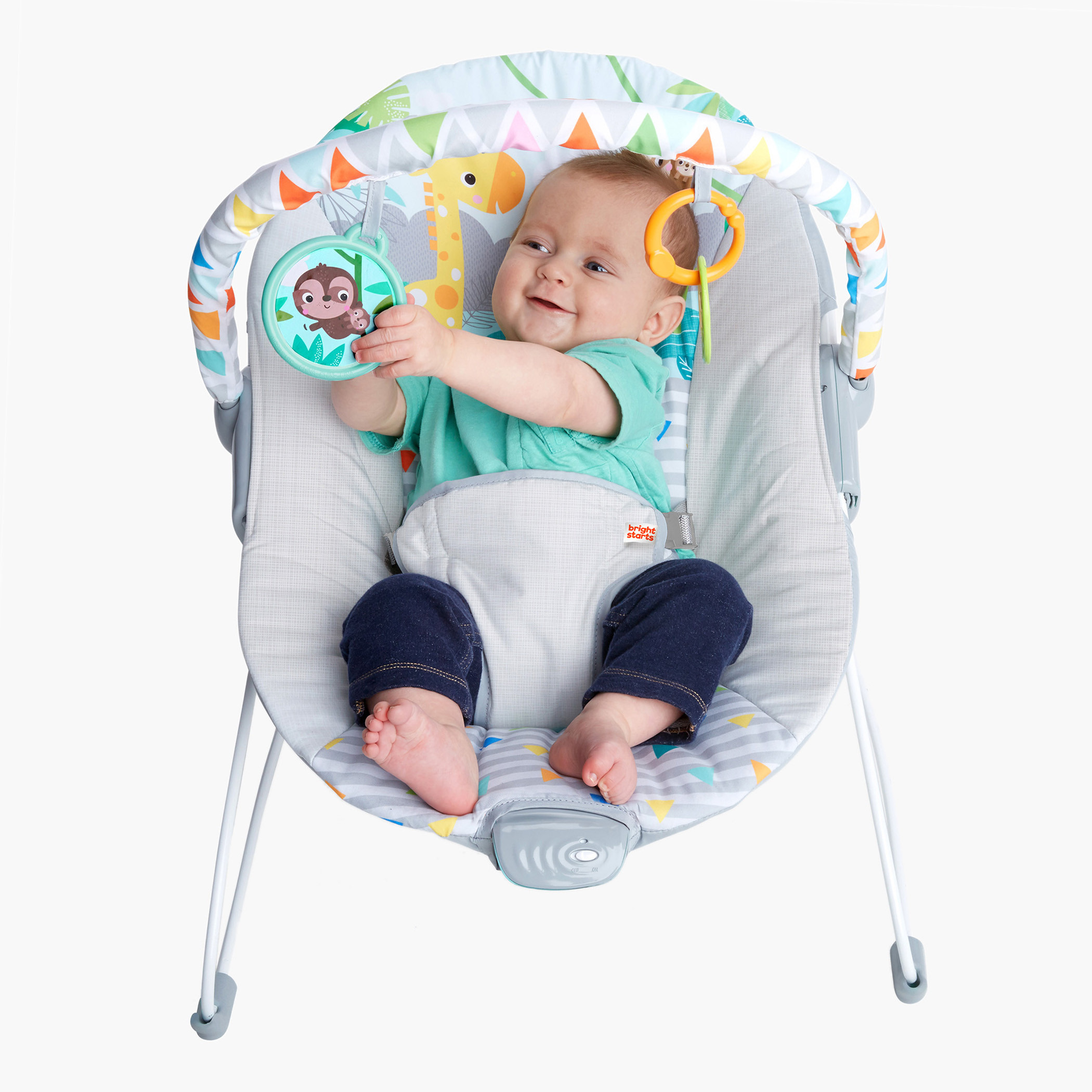 Bright starts jolly hot sale safari vibrating bouncer