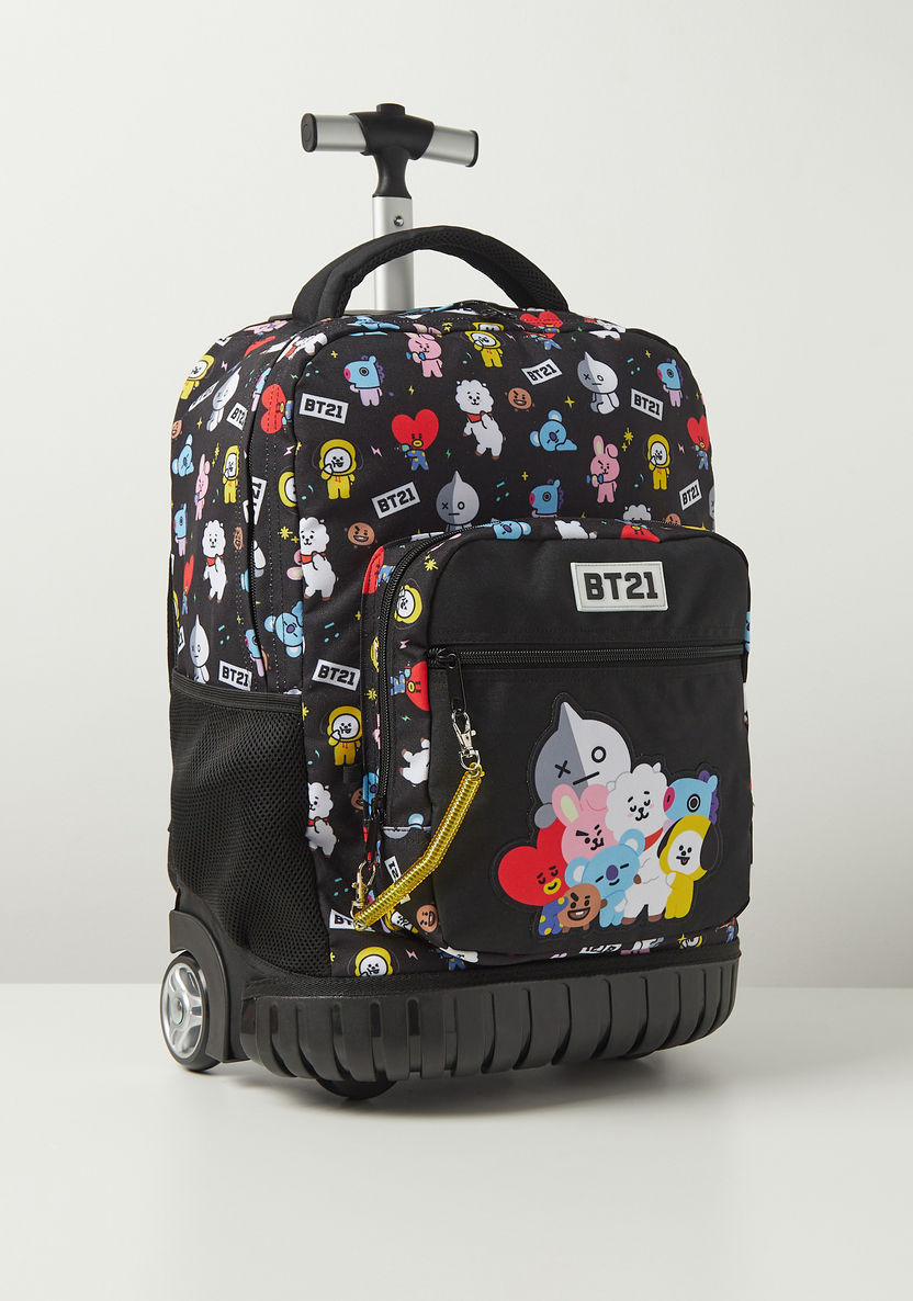 BT21 Printed Trolley Backpack - 18 inches-Trolleys-image-2