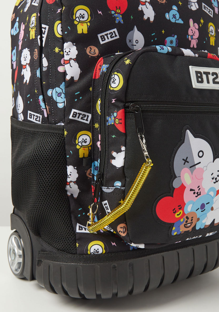 BT21 Printed Trolley Backpack - 18 inches-Trolleys-image-3
