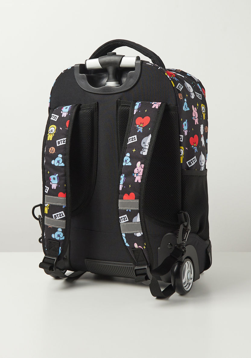 BT21 Printed Trolley Backpack - 18 inches-Trolleys-image-4