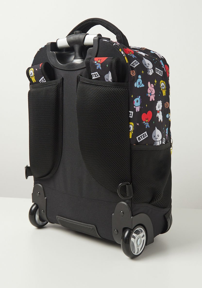 BT21 Printed Trolley Backpack - 18 inches-Trolleys-image-5