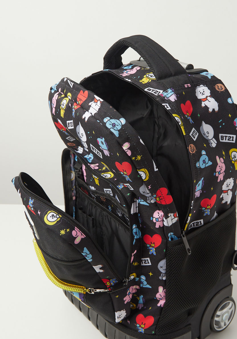 BT21 Printed Trolley Backpack - 18 inches-Trolleys-image-6