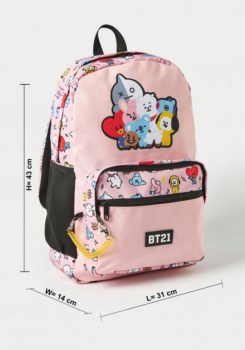 BT21 Applique Detail Backpack - 18 inches-Backpacks-image-2