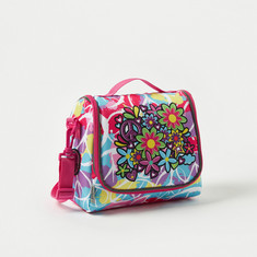 SHOUT Floral Print Lunch Bag with Mesh Detail and Adjustable Strap
