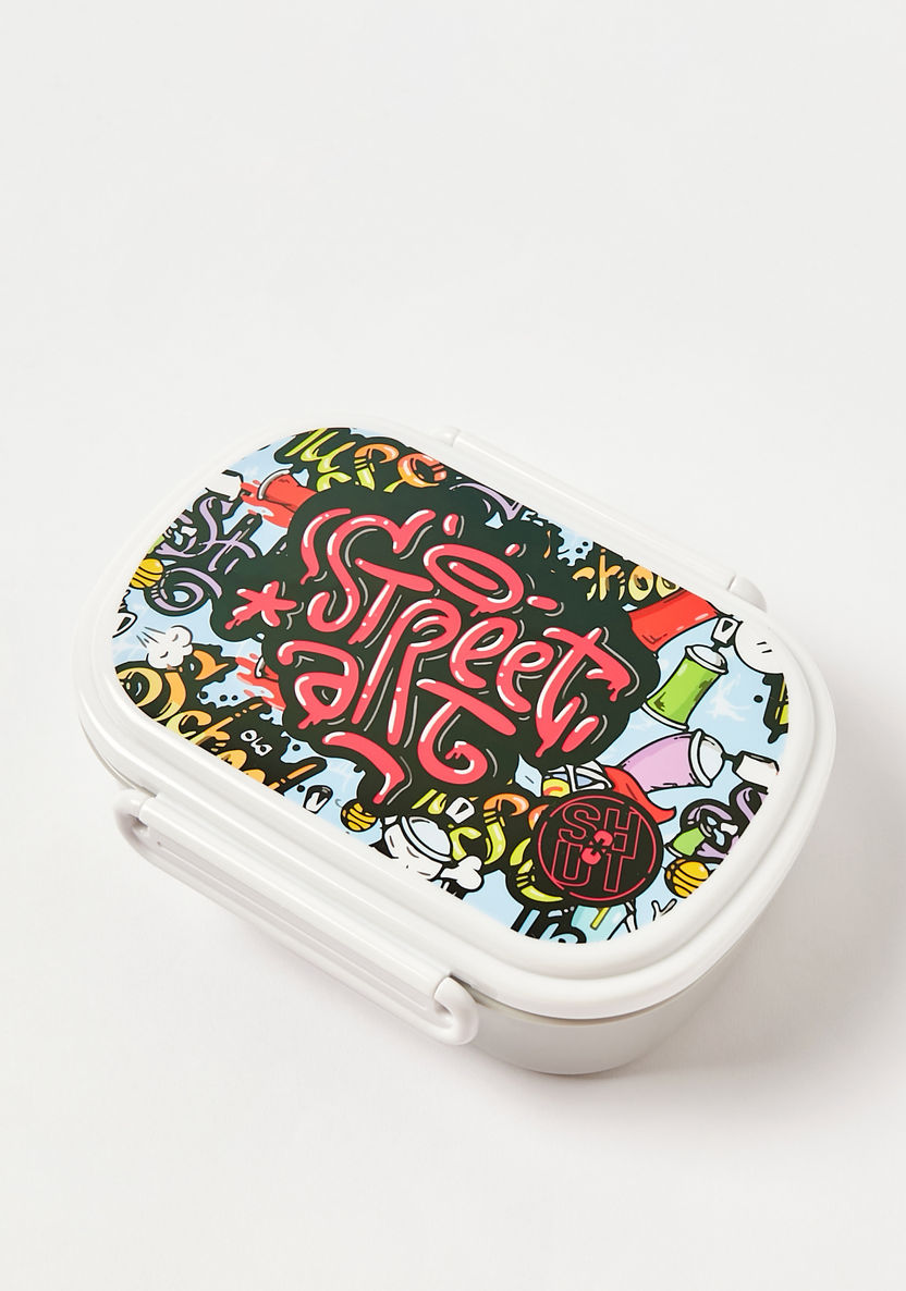 SHOUT Printed 2-Compartment Lunch Box with Lid-Lunch Boxes-image-1