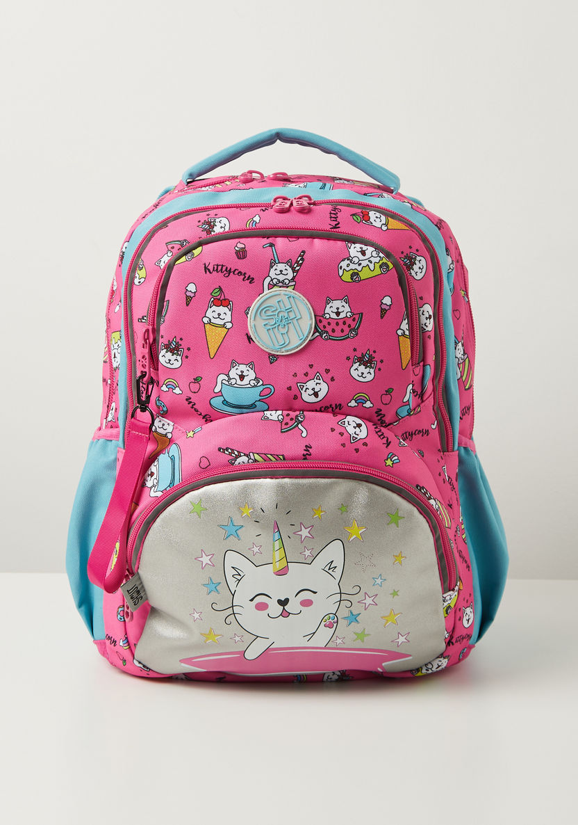 SHOUT Printed Backpack with Adjustable Shoulder Straps - 16 inches-Backpacks-image-0
