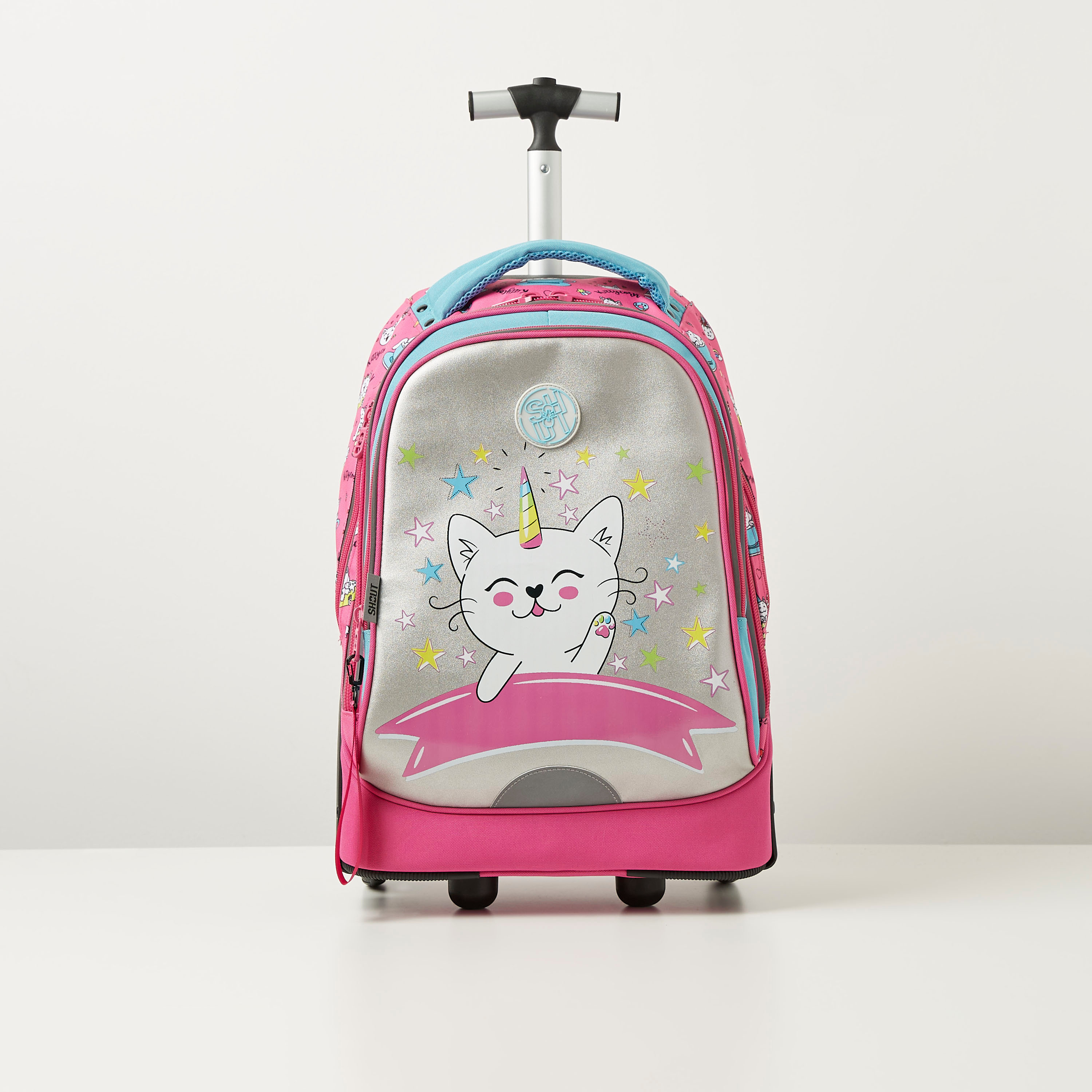 Buy SHOUT Graphic Print Trolley Backpack with Big Wheels 20 inches Online Babyshop UAE