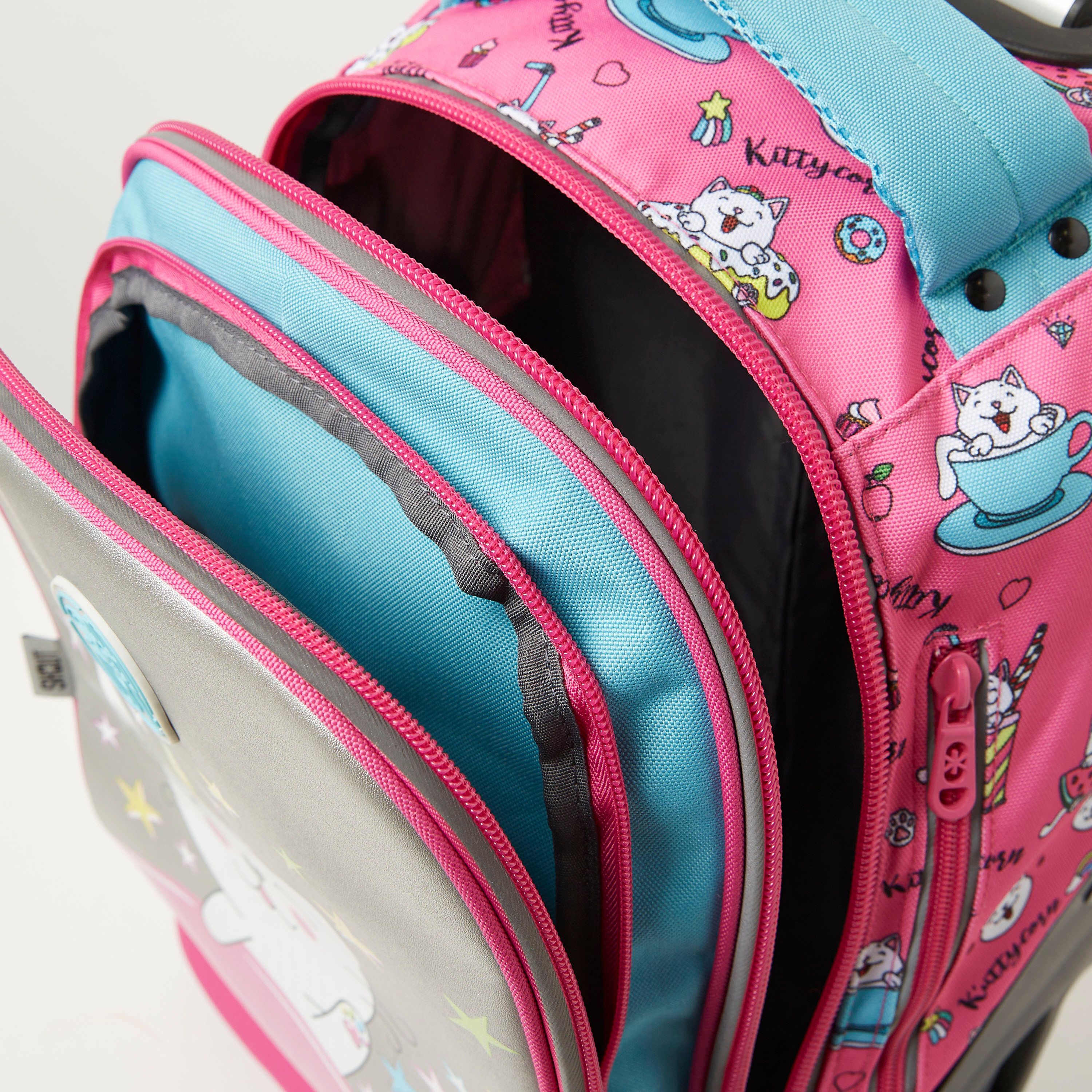 SHOUT Graphic Print Trolley Backpack with Big Wheels - 20 inches-school-bagsandbackpacks-trolleybags-image-8
