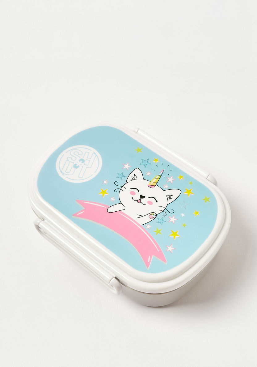SHOUT Printed 2-Compartment Lunch Box with Lid-Lunch Boxes-image-1