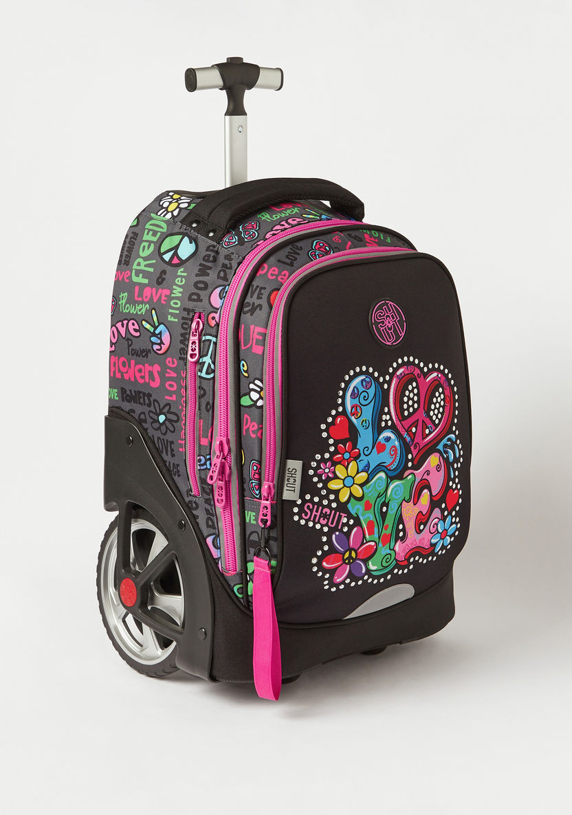 SHOUT Printed Trolley Backpack - 20 inches-Trolleys-image-2