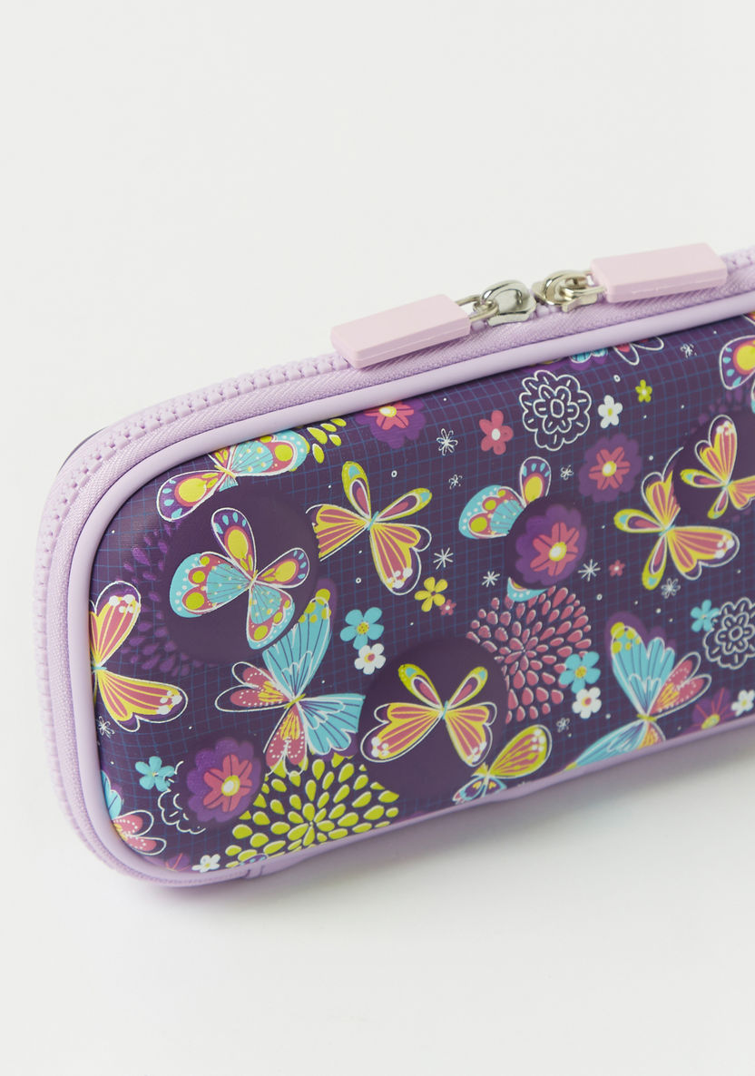 Juniors All-Over Butterfly Print Pencil Case with Zip Closure-Pencil Cases-image-2
