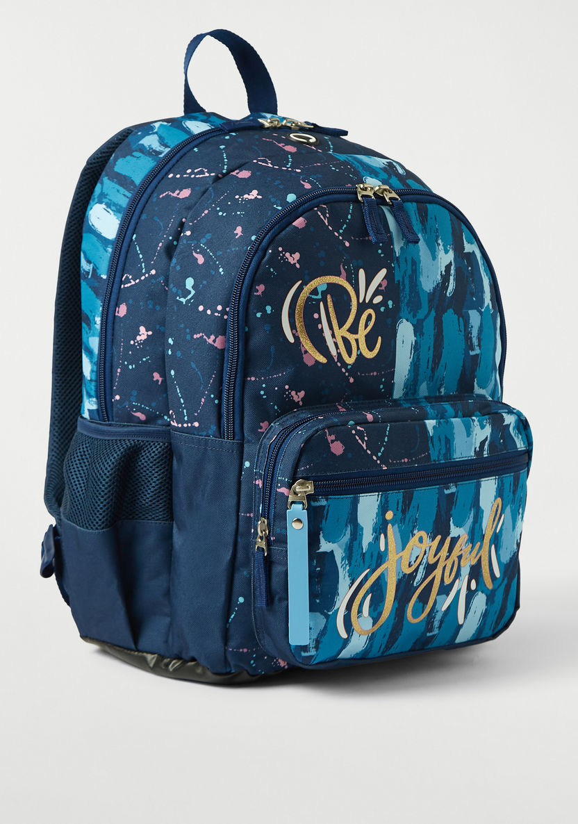 Juniors Printed Backpack with Adjustable Straps and Zip Closure - 16 inches-Backpacks-image-2