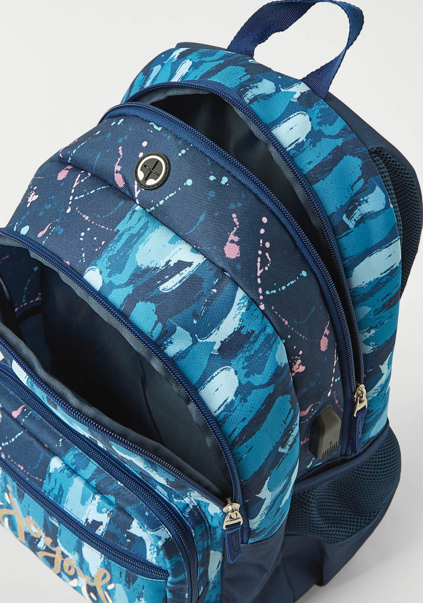 Juniors Printed Backpack with Adjustable Straps and Zip Closure - 16 inches-Backpacks-image-7