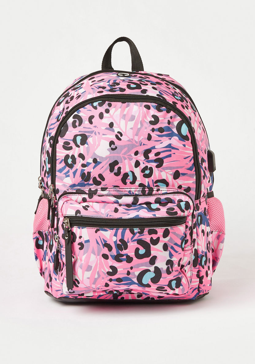 Juniors Printed Backpack with Adjustable Straps - 16 inches-Backpacks-image-0