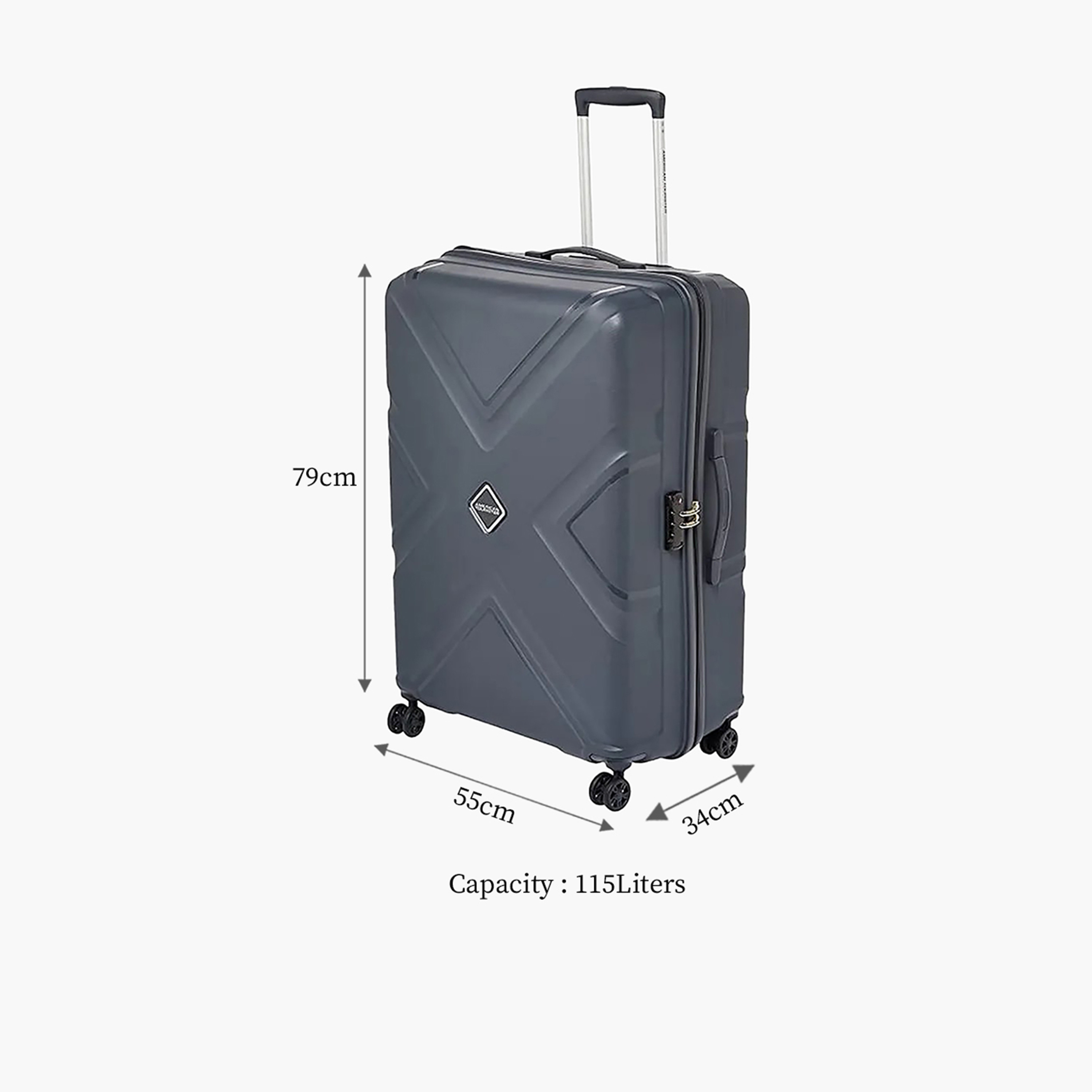 American Tourister Kross 79 CM Large Check-in Polypropylene Hardcase 4-Wheeler Trolley Bag | LE2X07103-travel-luggagesandbags-luggage-image-2