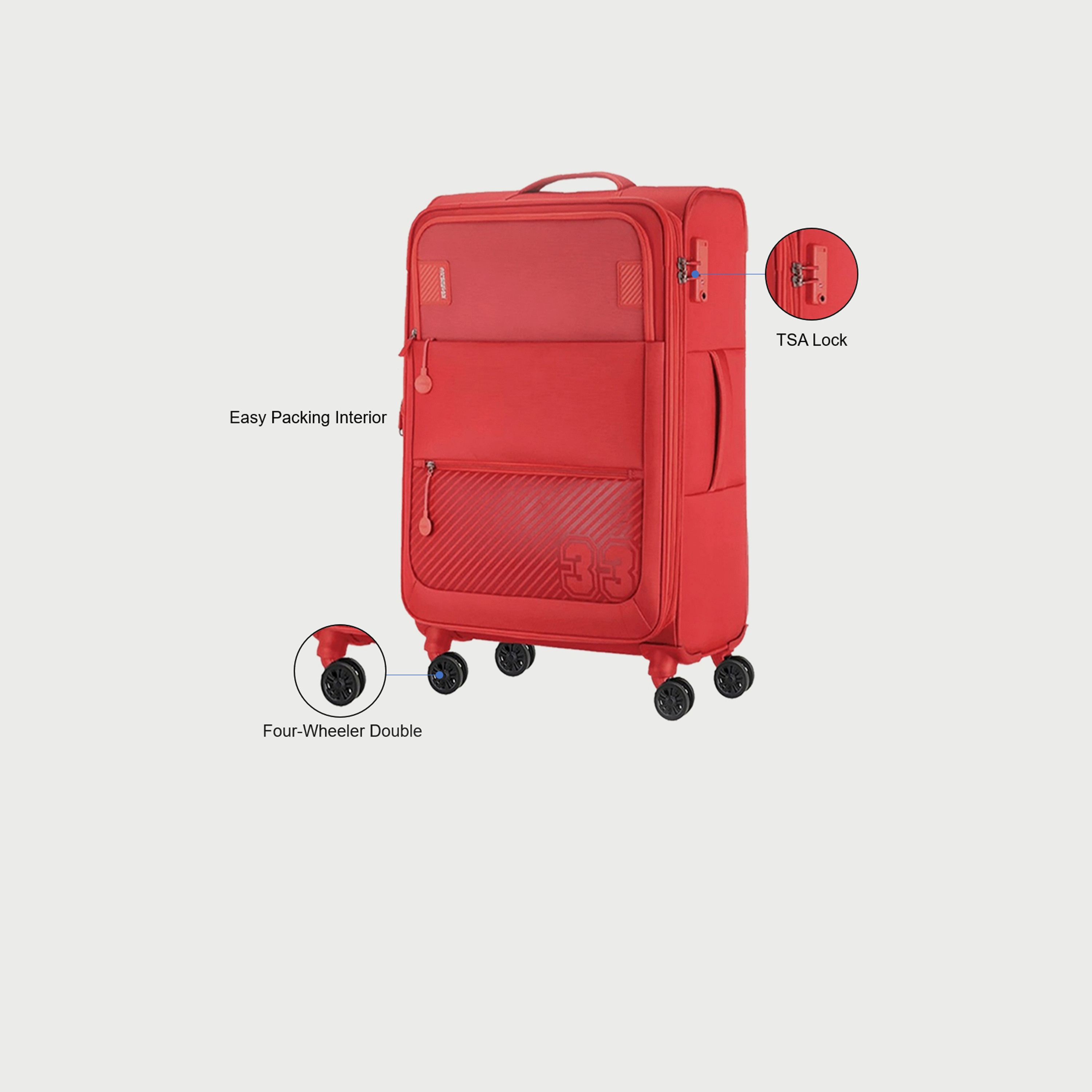 American Tourister 81CM Majoris Soft Large Check-In Luggage Trolley Bag Coral | LE1X40006-travel-luggagesandbags-luggage-image-3