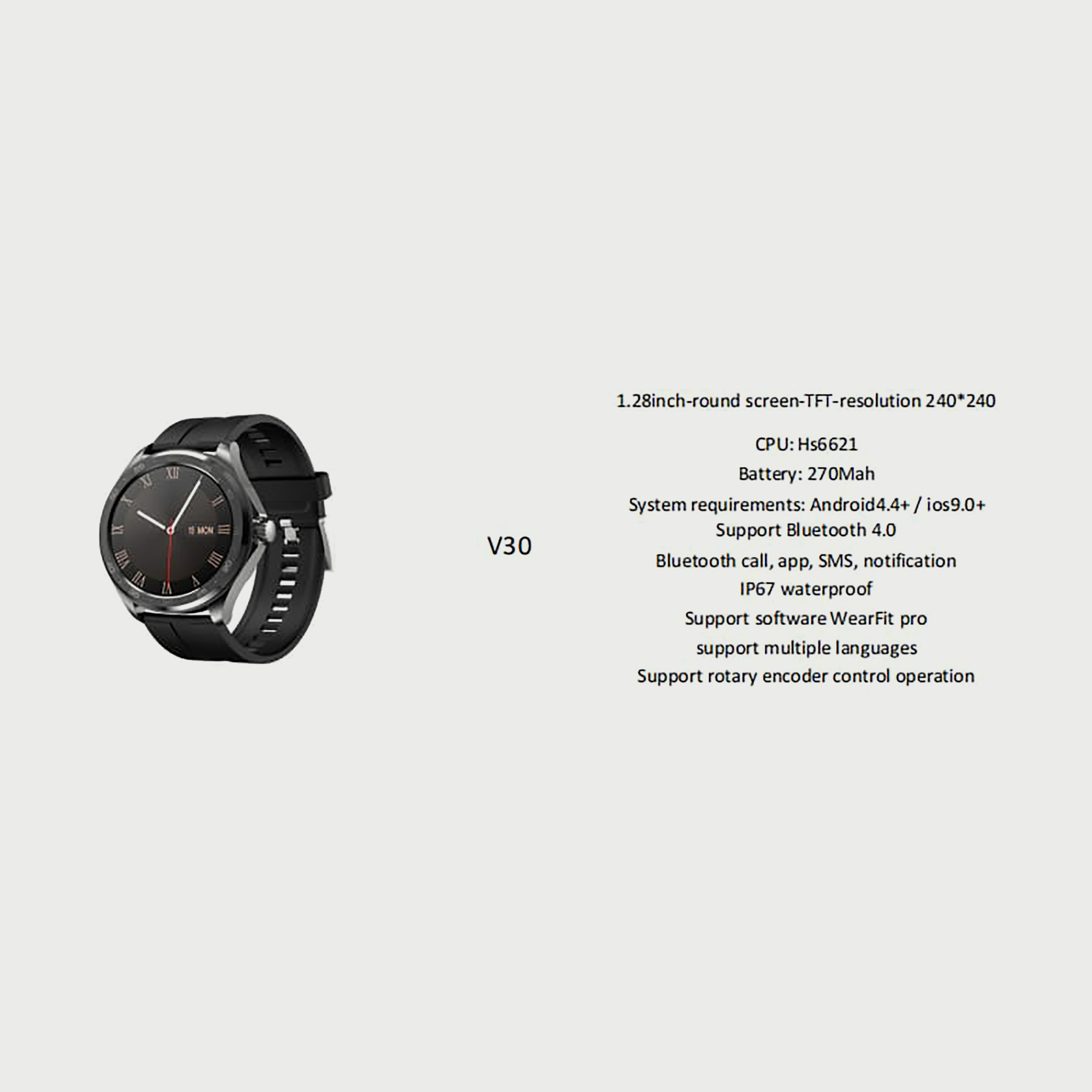 Buy Vikusha V30 1.28 Inch Round Screen Smart Watch Online