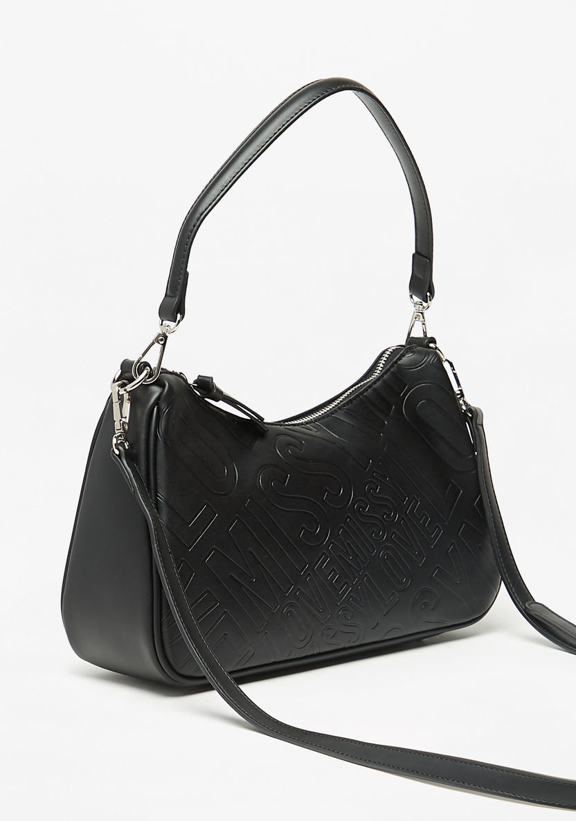 Missy Monogram Embossed Shoulder Bag with Handle and Detachable Strap-Women%27s Handbags-image-1