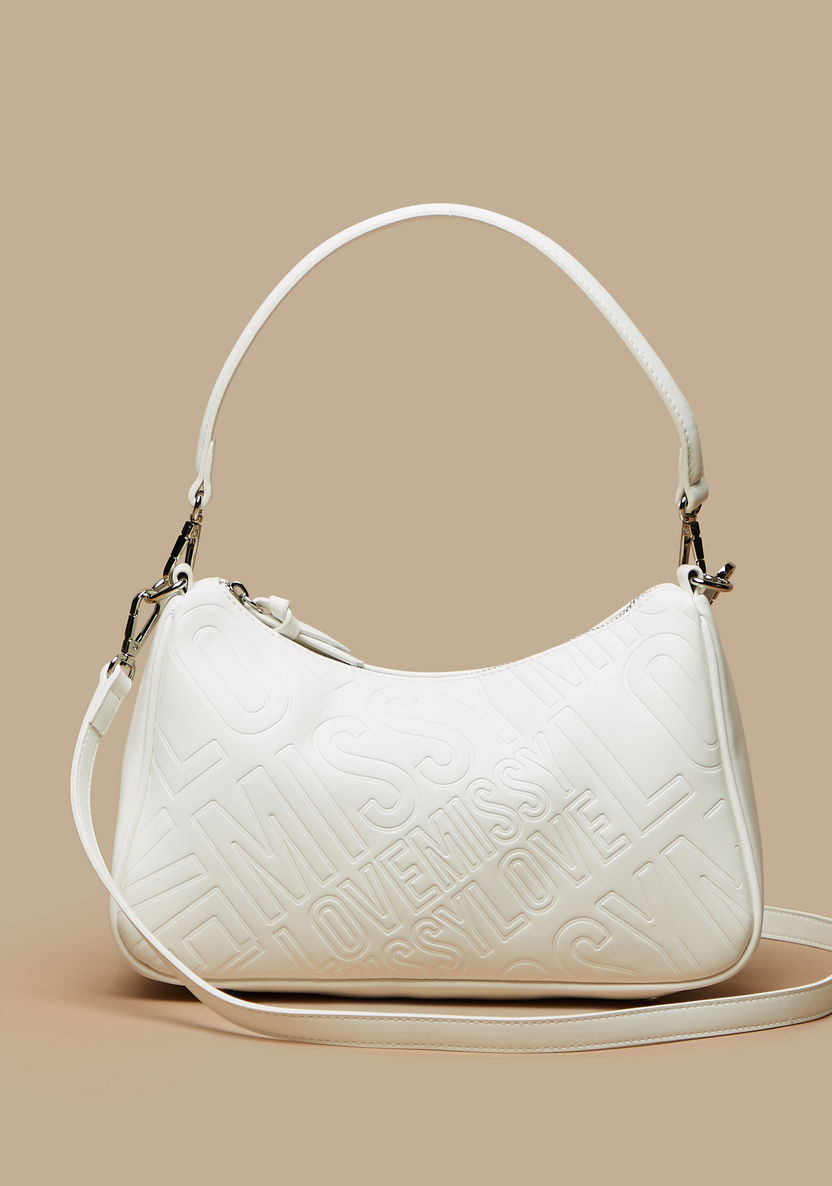 Missy Monogram Embossed Shoulder Bag with Handle and Detachable Strap-Women%27s Handbags-image-0