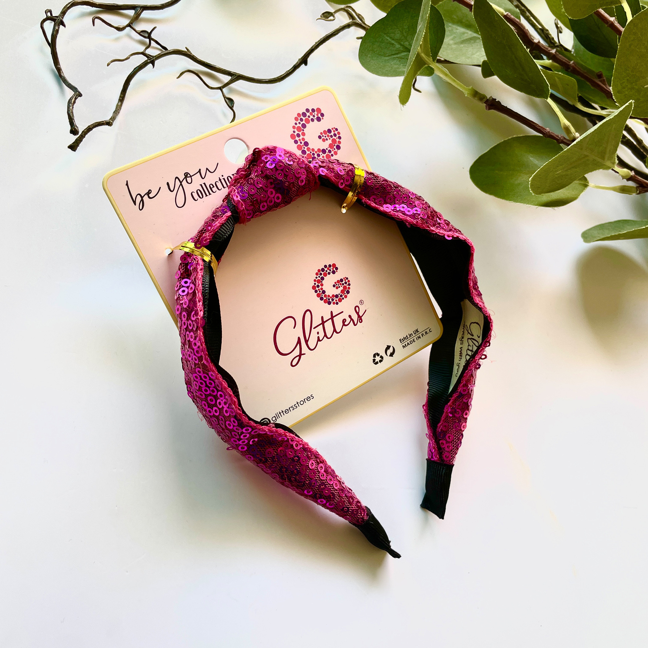 Glitters Sequin Embellished Hairband with Knot Detail-baby-girls-accessories-hairaccessories-image-1
