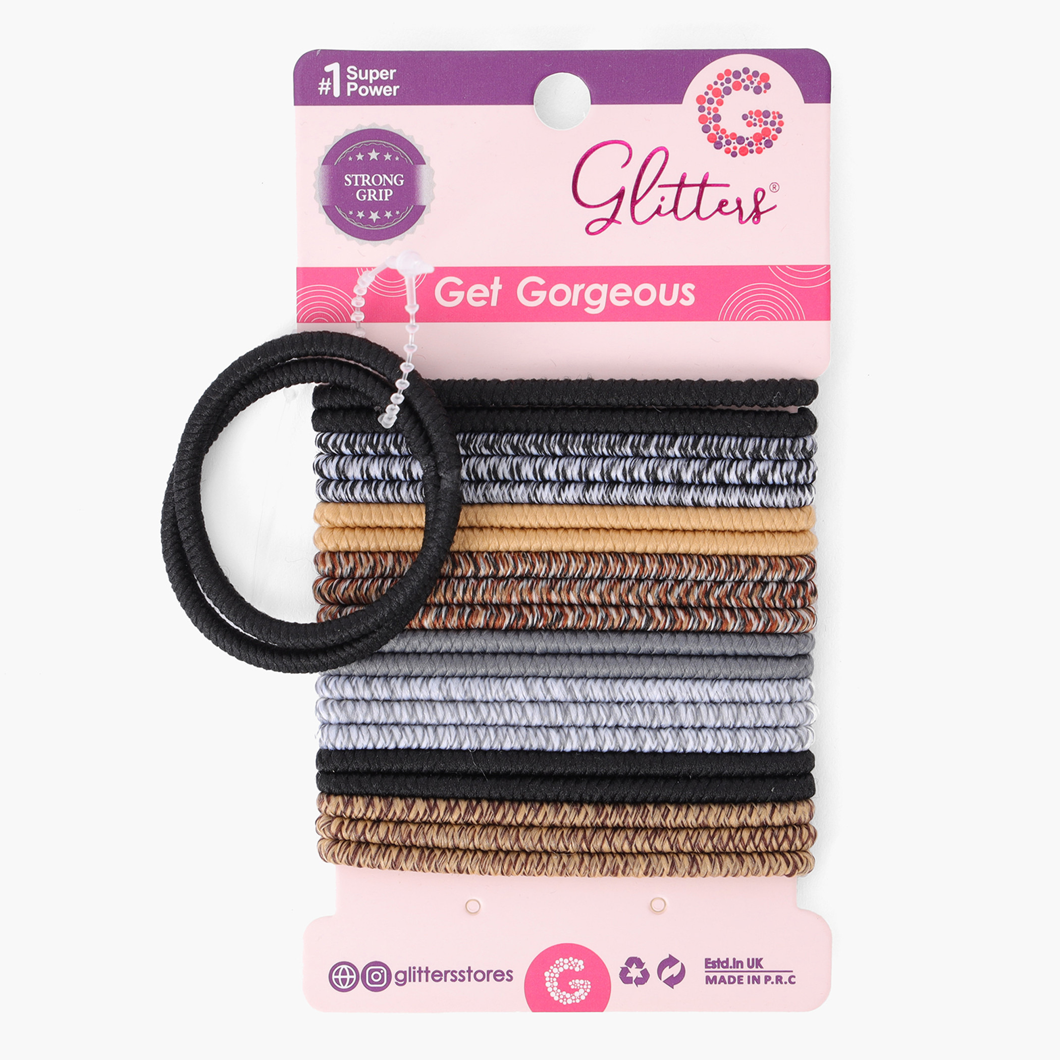 Glitters Elasticated Hair Tie - Set of 22-baby-girls-accessories-hairaccessories-image-1