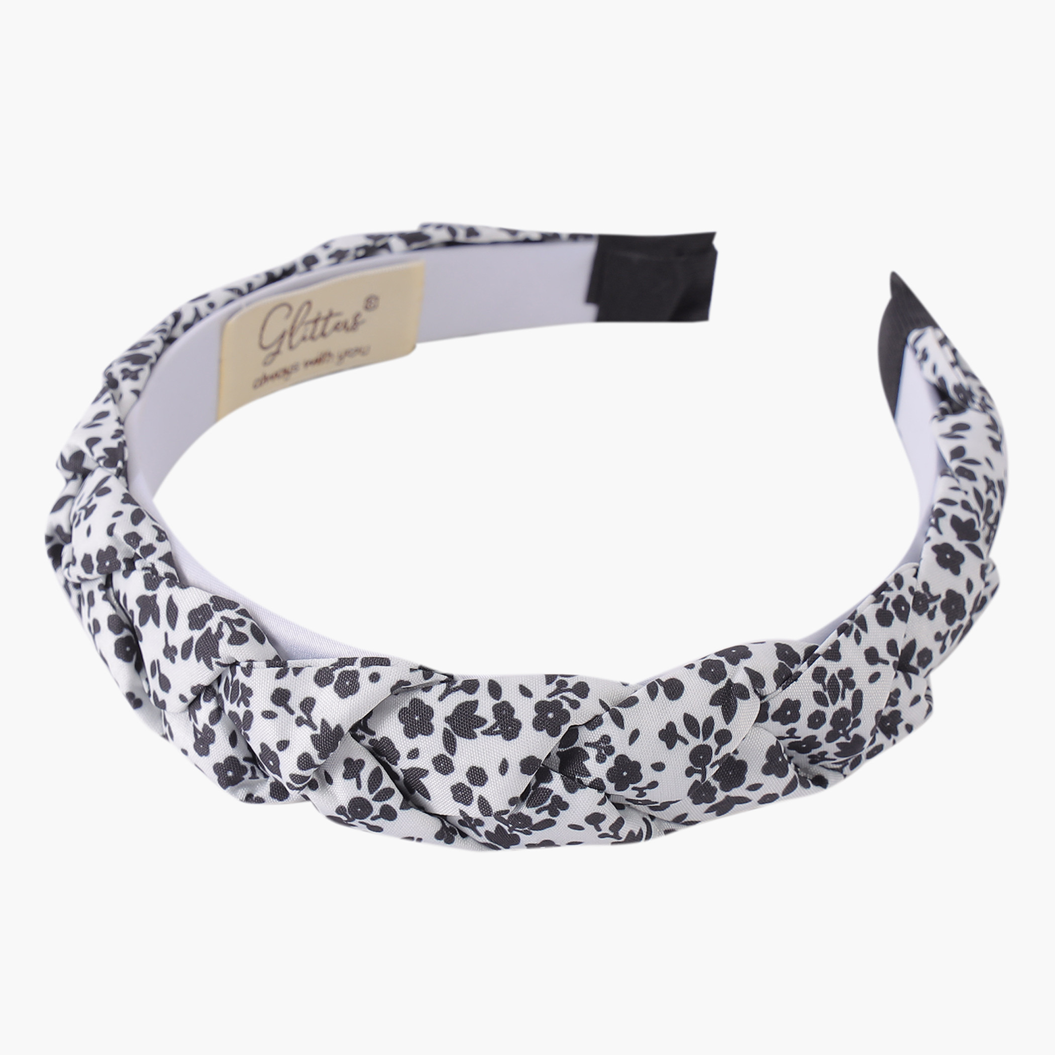 Glitters All-Over Floral Print Braided Headband-girls-accessories-hairaccessories-image-1
