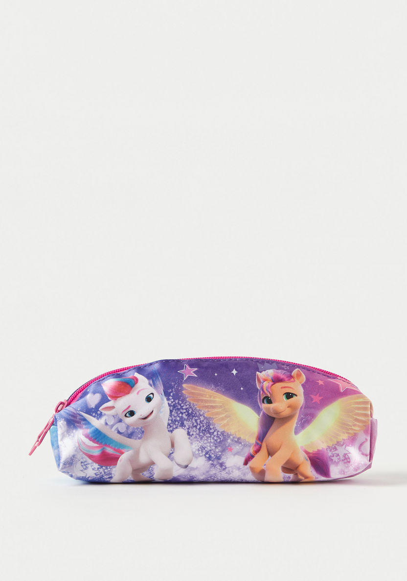 My Little Pony Print Pencil Pouch with Zip Closure-Pencil Cases-image-0