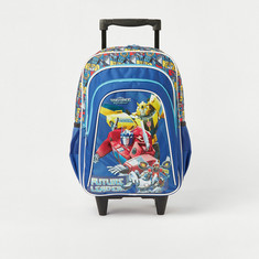 Transformers Print Trolley Backpack with Wheels and Retractable Handle - 16 inches