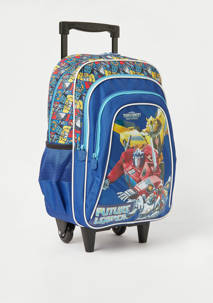 Transformers Print Trolley Backpack with Wheels and Retractable Handle - 16 inches-Trolleys-image-1