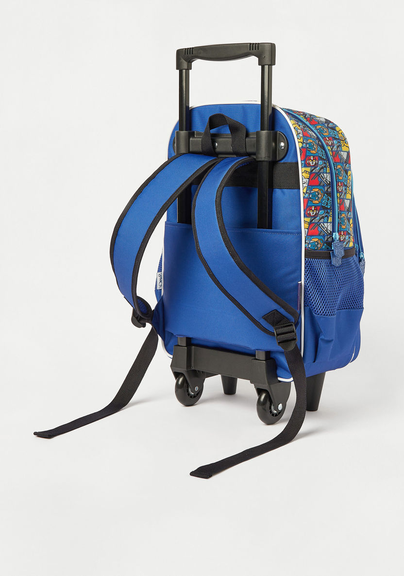 Transformers Print Trolley Backpack with Wheels and Retractable Handle - 16 inches-Trolleys-image-3