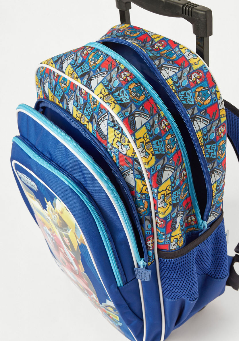 Transformers Print Trolley Backpack with Wheels and Retractable Handle - 16 inches-Trolleys-image-4